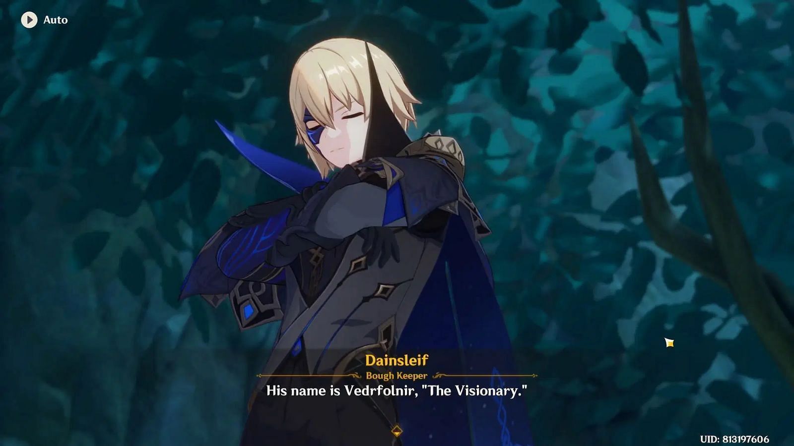 Dainslef mentioning Vedrfolnir's name (Image via HoYoverse)